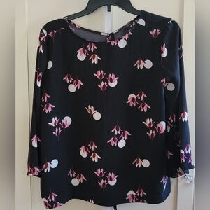 Floral Black and Pink Women's Top